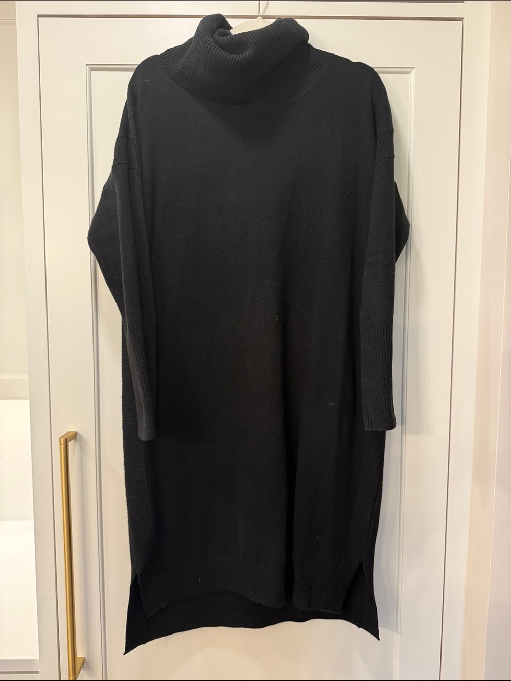 French Connection Black Cowl Neck Sweater Dress
